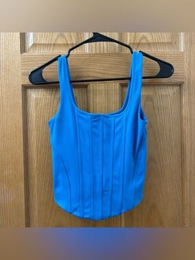 Express Electric Blue Body Contour Seamless Corset Top Size Women’s XS